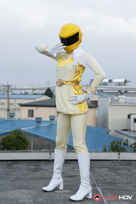 Alluring Asian babe in boots and gloves strips and highlights her body