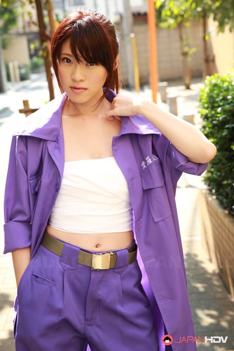 J: Alluring Asian MILF Sara Yurikawa strips and displays her amazing tits outdoors