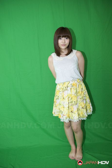 Asian wife Mai Misato exhibits her big juggs and hairy pussy in a solo