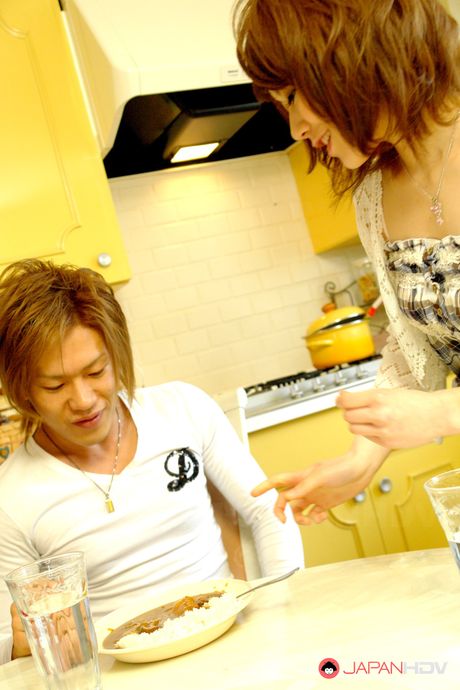 Hot Asian teen Aya Sugiura gets her twat licked and dicked on the sofa