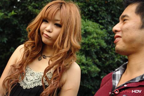 Beautiful Asian teen Sarina Tsubaki gets a pussy licking and a dick ride outdoors