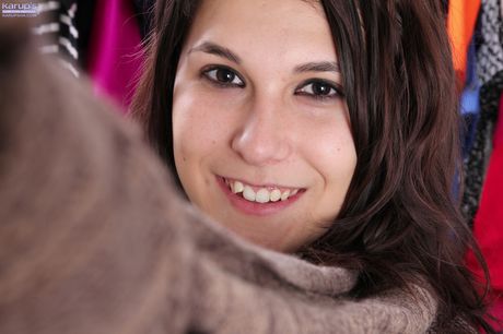 Stunning american teen Ella Jones in hot undies exhibiting big boobies and sexy butt 