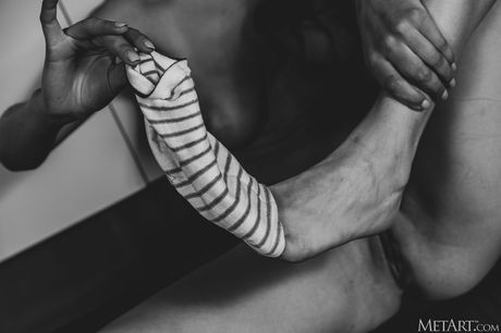 Angelic ukrainian beauty Mila Azul bares her body on a kitchen counter