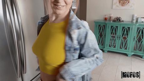 Dark-Haired american doll Callie Black gets her twat stuffed with a dick in the bathroom