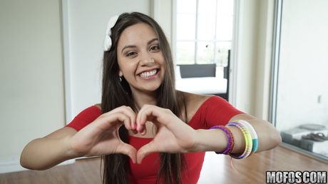 Sexy american teen Lucy Doll gets her tiny pussy stuffed with a big dick