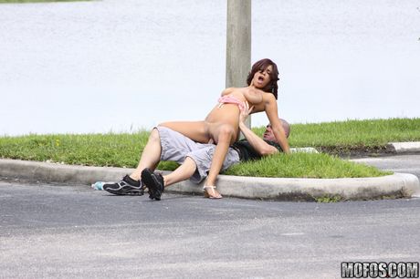 Big-Racked cuban ebony girl Savana Ginger gets fucked in the backseat of a car