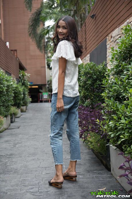 Asian covergirl Francis gets banged by a white dude on the sidewalk