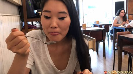 Hot Asian Fang B gets her pussy licked and drilled by a horny gu