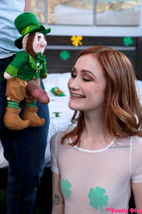 Petite blonde Scarlet Skies has POV sex with her stepbrother on St Patricks Day