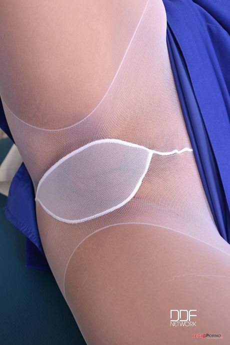 Hot doctor Sophie Lynx strips and toys her pussy in a solo fetish session