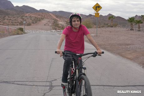 Aged american blonde Dee Williams has sex with a young man in her driveway