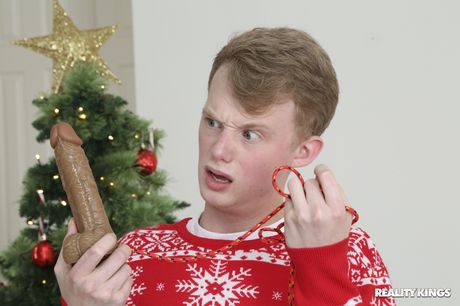 Latina model Miss Raquel has sex with a white boy on Christmas Day