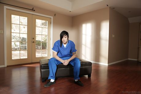 Fingering her hairy pussy, she flaunts her big juggs and round ass