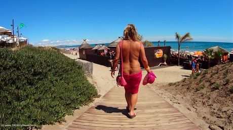 Blonde german Cougar Nude Chrissy flaunts her amazing melons and ass before posing naked