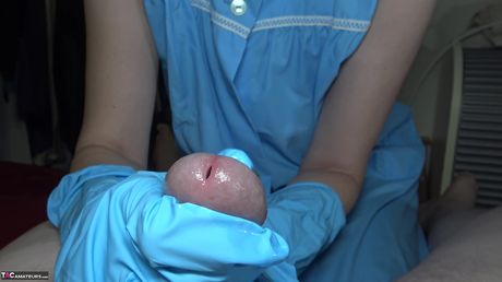 Angelic Milf in latex gloves gets her pussy teased and dicked