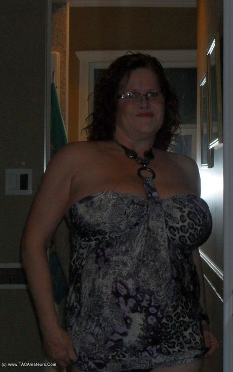 Curvy canadian Mom Misha Milf shows her amazing tits and fingers wet twat in the bathroom