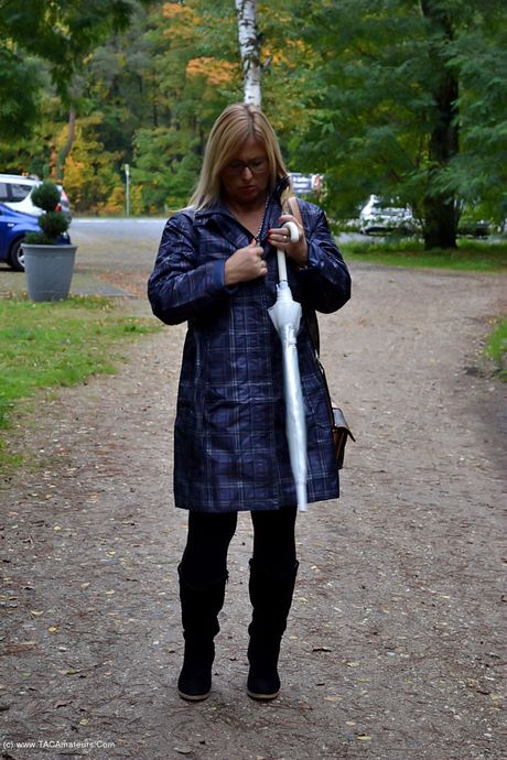 Light-Haired german Mom Nude Chrissy demonstrates her big tits and models in the raw in the wild