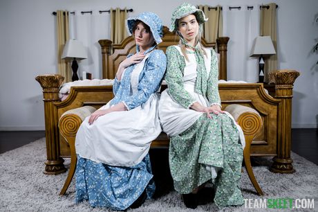 Teen teens Jill Kassidy and Melody Marks get banged during a threesome