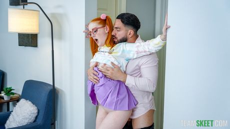 Red-Haired american babe Krystal Orchid gets her pussy teased and fucked by her BF