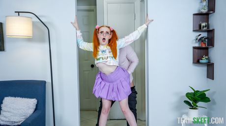 Red-Haired american babe Krystal Orchid gets her pussy teased and fucked by her BF