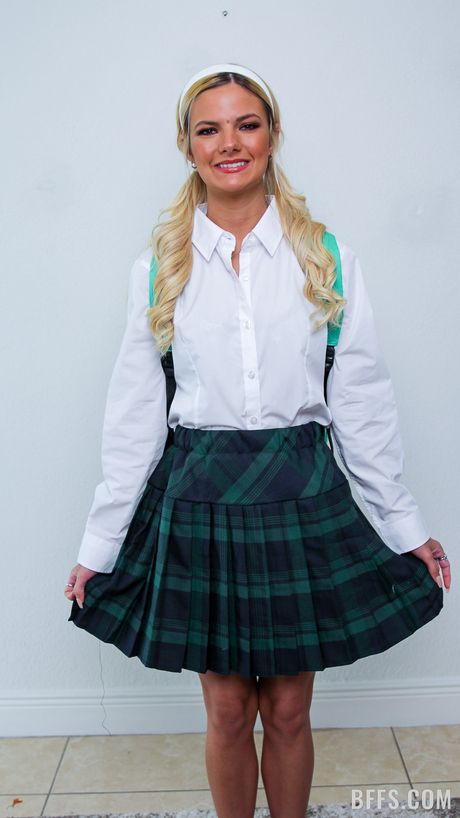 Stunning schoolgirls Krissy Knight, Lacy Tate and Krystal Orchid get fucked in a 3some