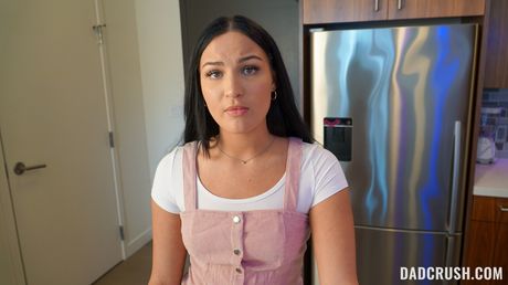 Dark haired girl Mila Monet has sex with a large white cock