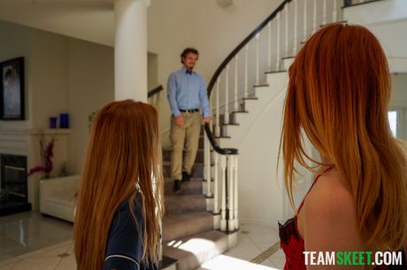 Redhead teen Madi Collins has a threesome with her girlfriends