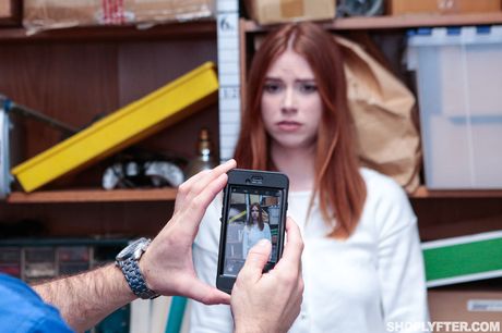 Brown-Eyed american girl Pepper Hart shows her huge tits and gets fucked at work