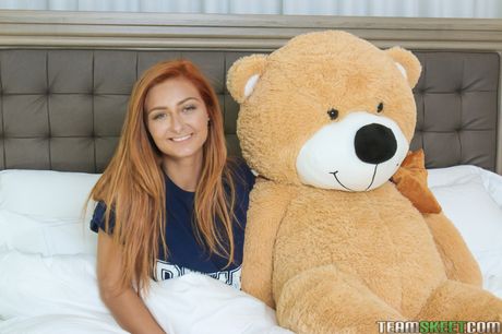 Nerdy american babe Kadence Marie gets her pussy teased and fucked by her stepbro