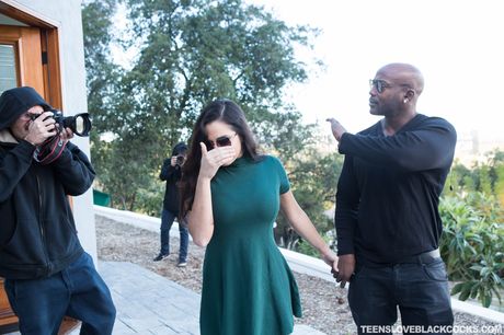 Brunette brazilian pornstar Karlee Grey gets her twat stuffed by a black dude