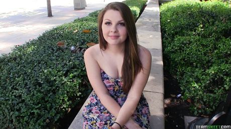 Cute american stunner Cali Hayes gets her twat filled with a dick in the outdoors