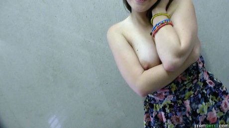 Cute american stunner Cali Hayes gets her twat filled with a dick in the outdoors