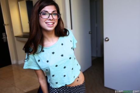 Nerdy american teen Ava Taylor gets her pussy licked and dicked by her stepbro