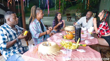 Curvy Brazilian pornstar Lady Milf gets double fucked in a threesome