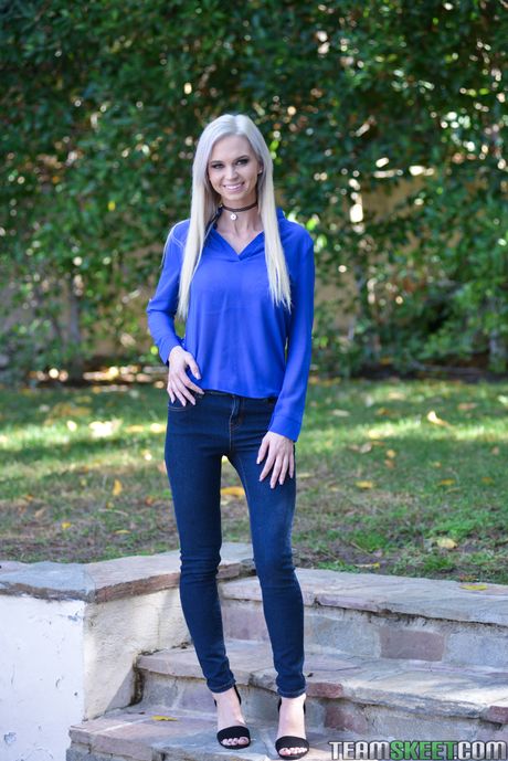 Light-Haired Cougar Astrid Star has sex with her stepson and his girlfriend