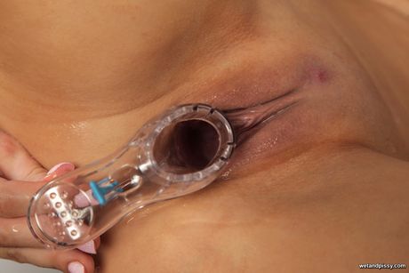 W: Inviting czech blond cutie Jenna Lovely in panties showing big hooters and playing with dildo 