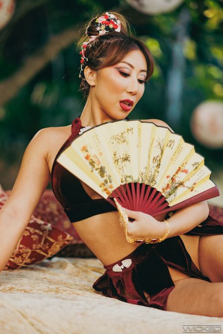 Asian girl Nicole Doshi sports a creampie after a fuck in a hallway