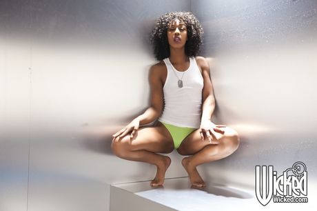 ホットなアメリカの黒檀MILFミスティ・ストーンは、屋外で彼女の猫を満たされます